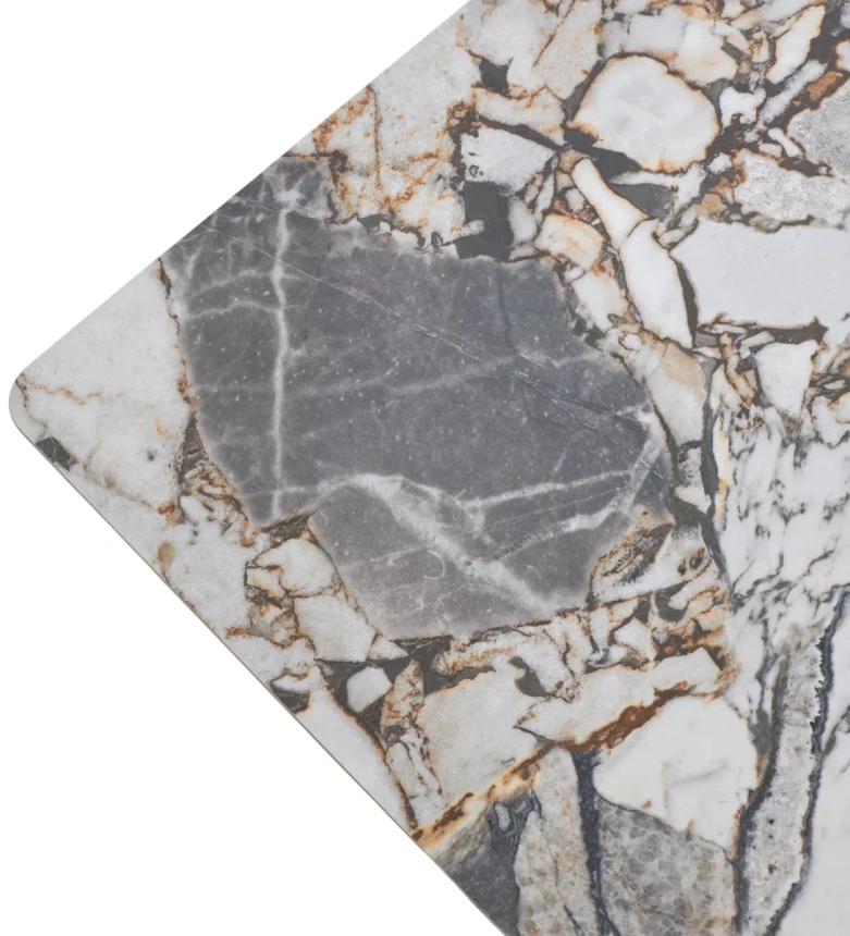 Обеденный раздвижной стол Адажио 240 (320), Mineral Stone Natural, керамика , черный каркас 