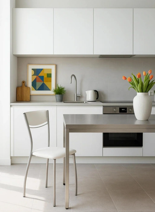 Стул Goki, на металлокаркасе, серый полимер / светлый мусс