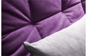 Диван угловой София 2 с кресельной частью, Tenerife italian plum, Tenerife silver, с задней тканью