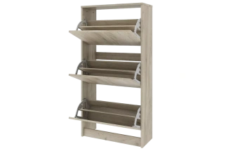 Тумба для обуви Лофт, 3 фасада, 68x134.7x28, Дуб крафт серый