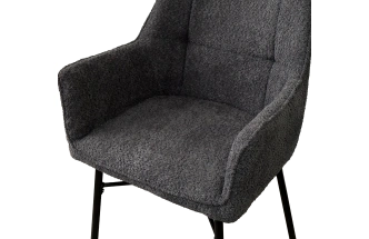 Стул Agira, мягкий, UF998-16 темно-серый, букле, черный каркас