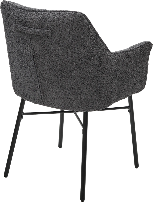 Стул Agira, мягкий, UF998-16 темно-серый, букле, черный каркас