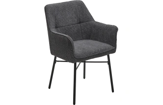 Стул Agira, мягкий, UF998-16 темно-серый, букле, черный каркас