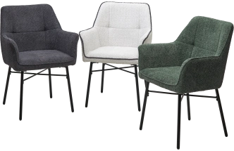 Стул Agira, мягкий, UF998-16 темно-серый, букле, черный каркас