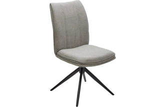 Стул Yohan, мягкий, поворотный, KN01-04, светло-серый, ткань, черный каркас