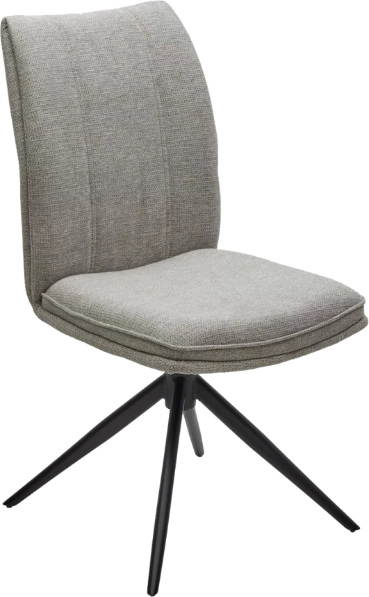 Стул Yohan, мягкий, поворотный, KN01-04, светло-серый, ткань, черный каркас