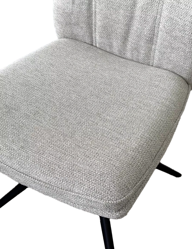Стул Yohan, мягкий, поворотный, KN01-04, светло-серый, ткань, черный каркас