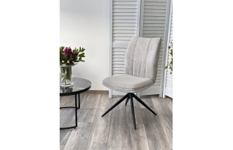 Стул Yohan, мягкий, поворотный, KN01-04, светло-серый, ткань, черный каркас