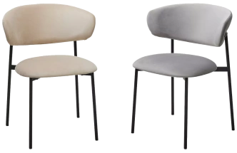 Стул Леонардо, мягкий, H-09 светло-серый, велюр, черный каркас