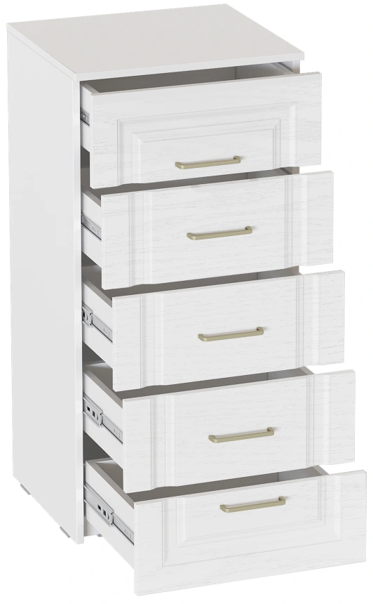 Комод Манхэттен, с пятью ящиками, белый аляска / айс 06