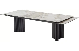Обеденный раздвижной стол Адажио 240 (320), Pandora, керамика, черный каркас