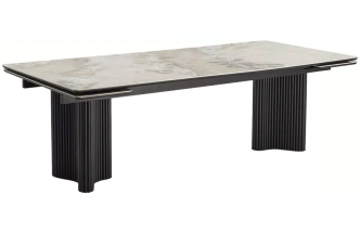 Обеденный раздвижной стол Адажио 240 (320), Pandora, керамика, черный каркас