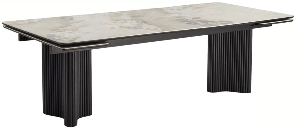 Обеденный раздвижной стол Адажио 240 (320), Pandora, керамика, черный каркас 