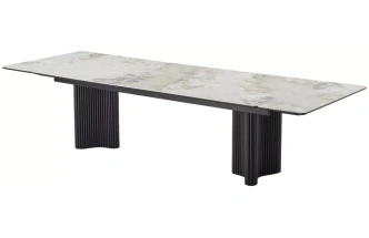 Обеденный раздвижной стол Адажио 240 (320), Pandora, керамика, черный каркас