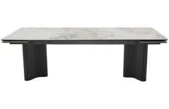 Обеденный раздвижной стол Адажио 240 (320), Pandora, керамика, черный каркас