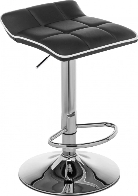 Барный стул Fera, черный с белым кантом