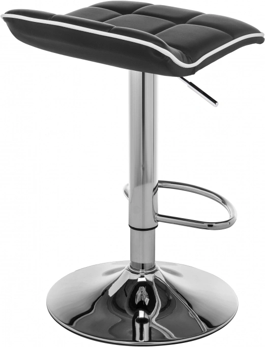 Барный стул Fera, черный с белым кантом