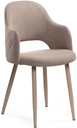 Стул Гутрид, на металлокаркасе, ромбы сзади, капучино