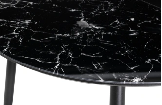 Кухонный раздвижной стол Кловис, 100(140)х100х76, стекло, черный мрамор / черный