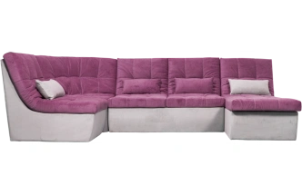 Диван угловой София 2, Tenerife elderberry, Tenerife silver, с задней тканью