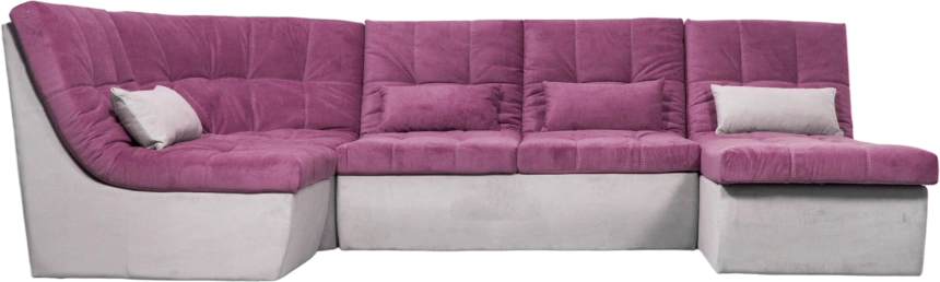Диван угловой София 2, Tenerife elderberry, Tenerife silver, с задней тканью