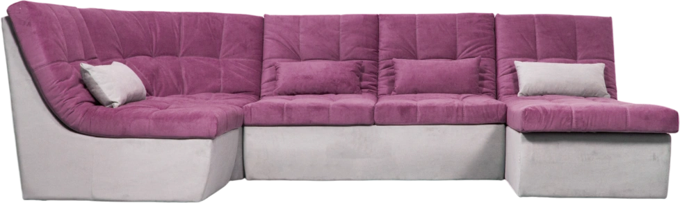 Диван угловой София 2, Tenerife elderberry, Tenerife silver, с задней тканью