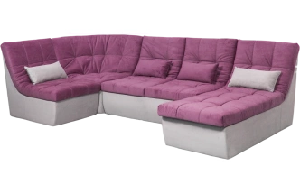 Диван угловой София 2, Tenerife elderberry, Tenerife silver, с задней тканью