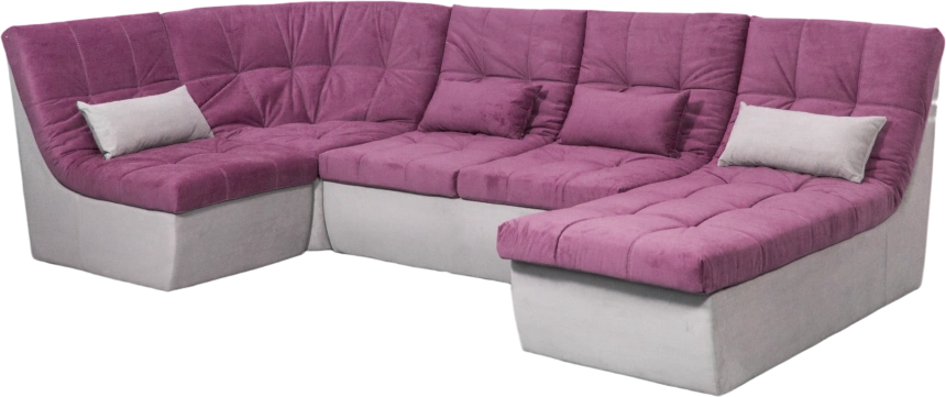 Диван угловой София 2, Tenerife elderberry, Tenerife silver, с задней тканью