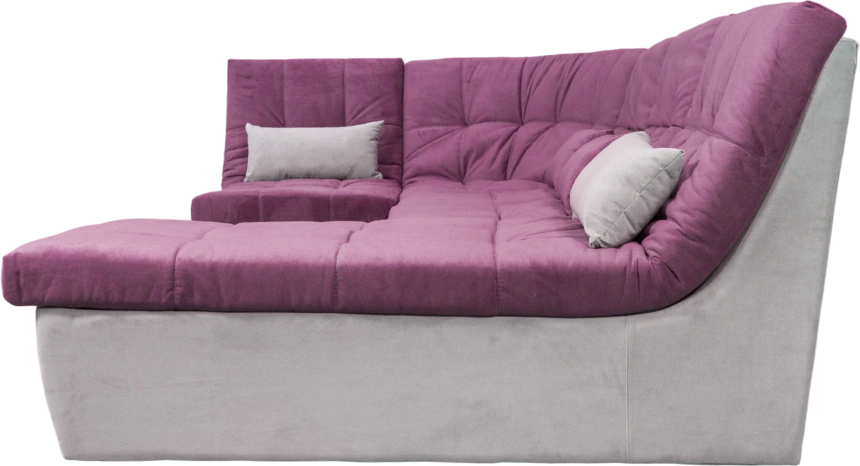 Диван угловой София 2, Tenerife elderberry, Tenerife silver, с задней тканью