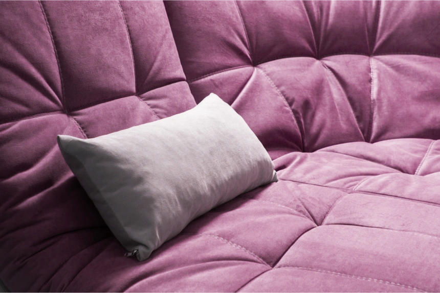 Диван угловой София 2, Tenerife elderberry, Tenerife silver, с задней тканью