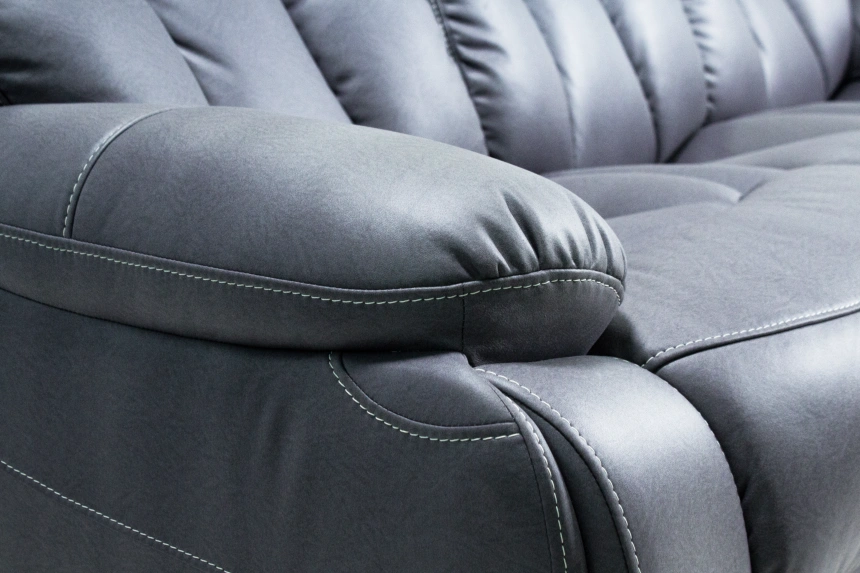 Диван прямой Азалия, Нубук №7 (Dusty blue)