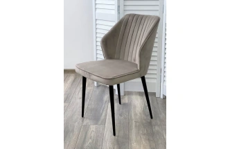 Стул Seattle-V, мягкий, латте #25, велюр, черный каркас