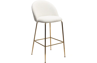 Барный стул Glade NINI-01 Белый, teddy, золотой каркас