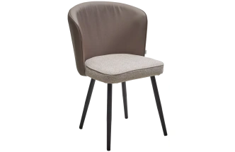 Стул Моне, мягкий, Rovena Biscut ткань, Orakul 290 экокожа, черный каркас