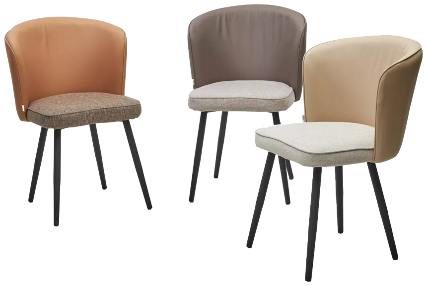 Стул Моне, мягкий, Rovena Biscut ткань, Orakul 290 экокожа, черный каркас