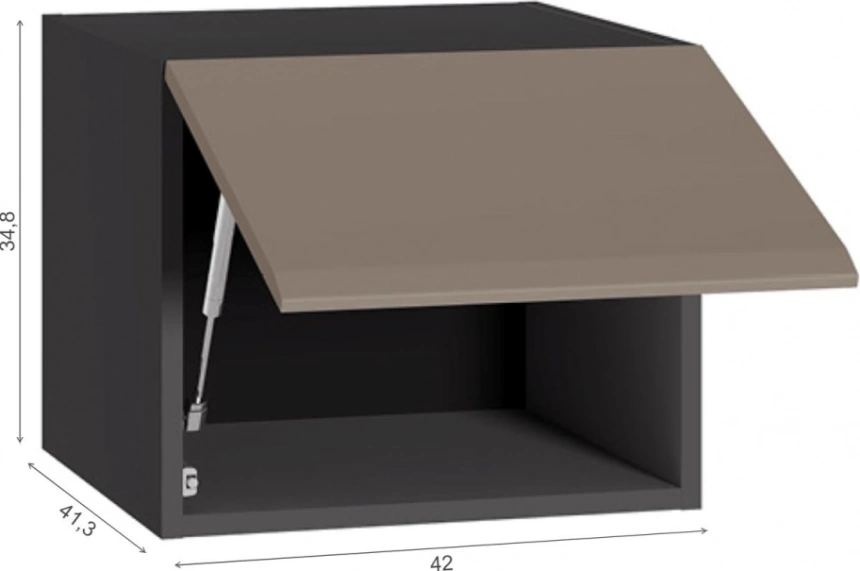 Шкаф навесной Сейдиль 16.314.04, антрацит / веллюто капучино