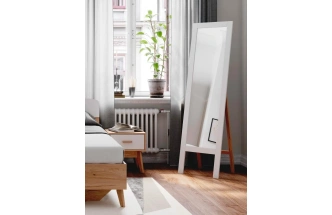 Спальный гарнитур Калгари, композиция #1, дуб натуральный светлый / белый матовый