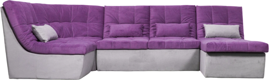 Диван угловой София 2, Tenerife italian plum, Tenerife silver, с задней тканью