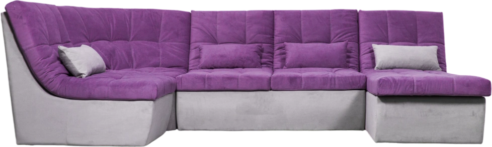 Диван угловой София 2, Tenerife italian plum, Tenerife silver, с задней тканью