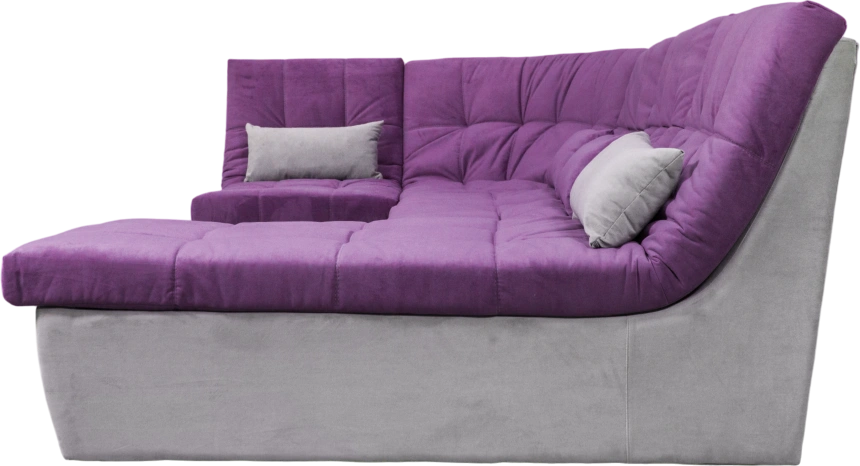 Диван угловой София 2, Tenerife italian plum, Tenerife silver, с задней тканью