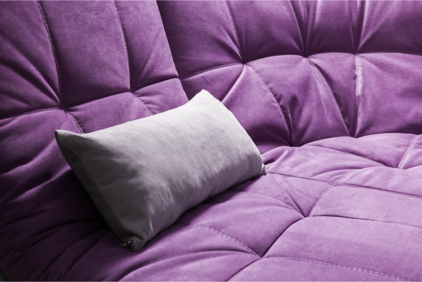 Диван угловой София 2, Tenerife italian plum, Tenerife silver, с задней тканью