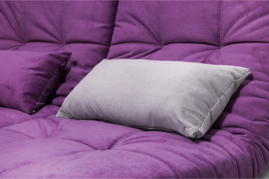 Диван угловой София 2, Tenerife italian plum, Tenerife silver, с задней тканью