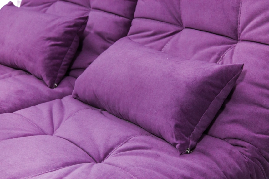 Диван угловой София 2, Tenerife italian plum, Tenerife silver, с задней тканью