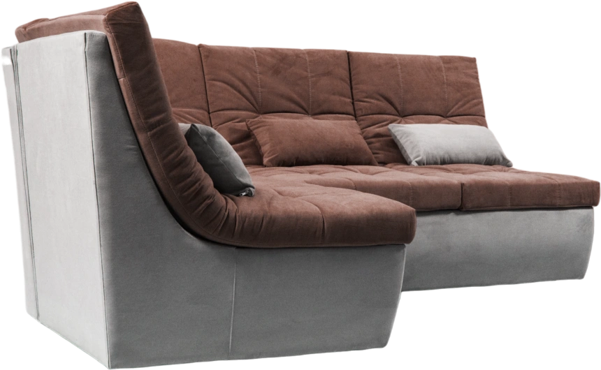 Диван угловой София 2 с кресельной частью, MONAKO-A 04, MONAKO-A 14, с задней тканью