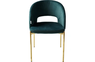 Стул Agnes, мягкий, Bluvel-78 зеленый, золотой каркас