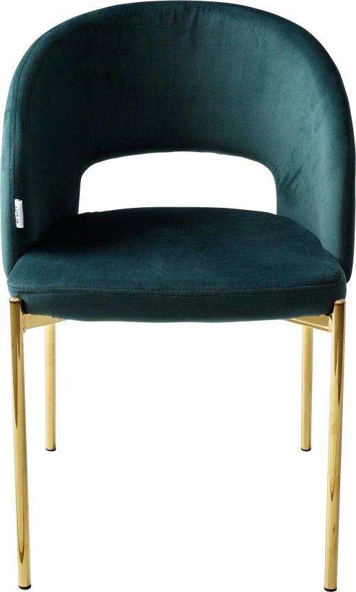 Стул Agnes, мягкий, Bluvel-78 зеленый, золотой каркас