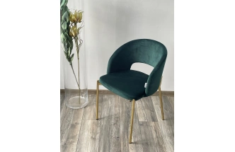 Стул Agnes, мягкий, Bluvel-78 зеленый, золотой каркас