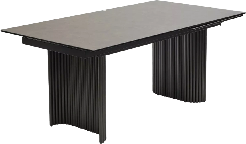 Кухонный стол Ragnar 180, цвет 1697 Коричневая кожа, керамика, Темно-серый каркас