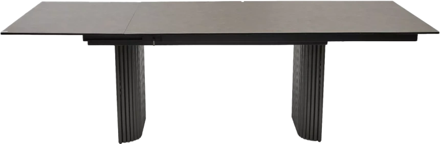 Кухонный стол Ragnar 180, цвет 1697 Коричневая кожа, керамика, Темно-серый каркас