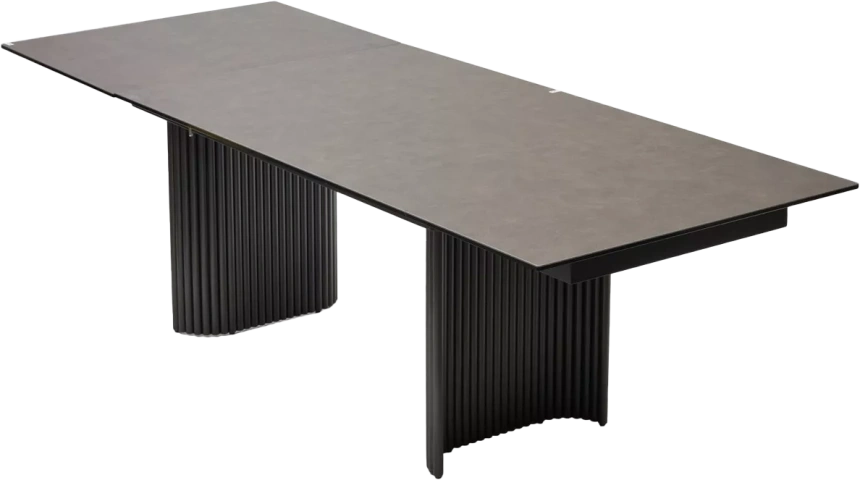 Кухонный стол Ragnar 180, цвет 1697 Коричневая кожа, керамика, Темно-серый каркас